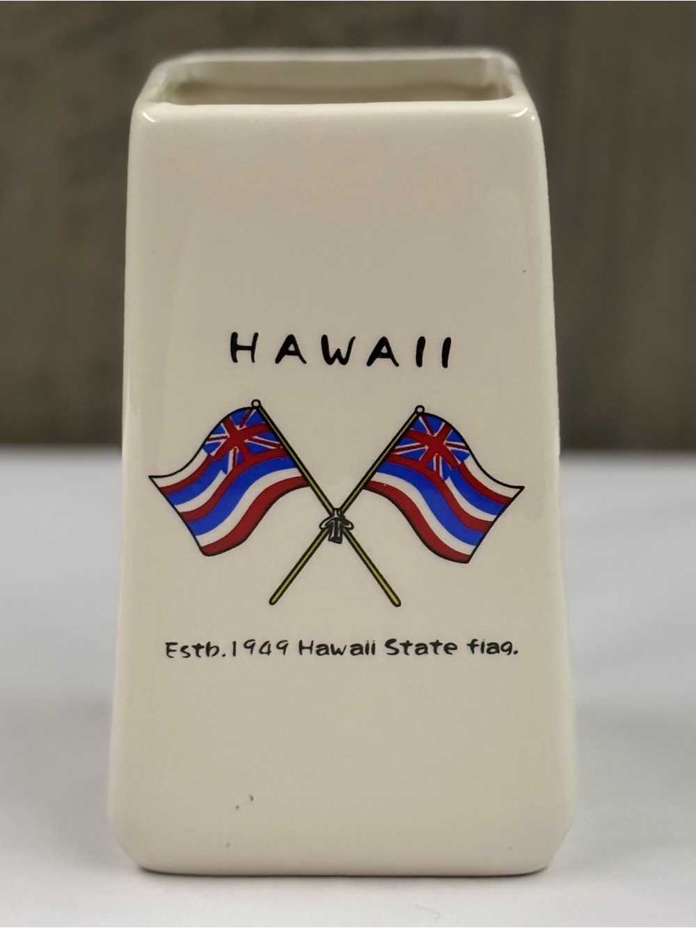 Vintage Sam's Okinawa Ryukyu Islands Hawaii Flag Ceramic Chopstick Vase Tiki Mug